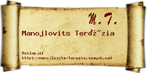 Manojlovits Terézia névjegykártya